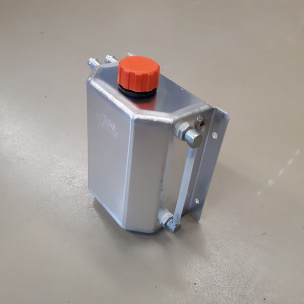Universele aluminium olie catchtank 1,5 ltr aansluitingen Ø 13 mm / links