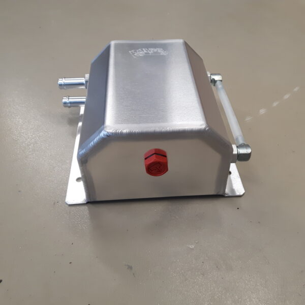 Universele aluminium olie catchtank 1,5 ltr aansluitingen Ø 13 mm / links