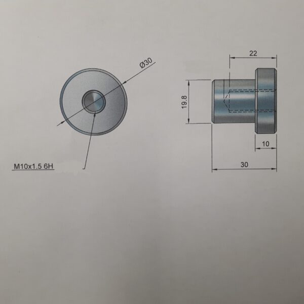 Aluminium aufschweiss Adapter M 10 x 1,5 mm