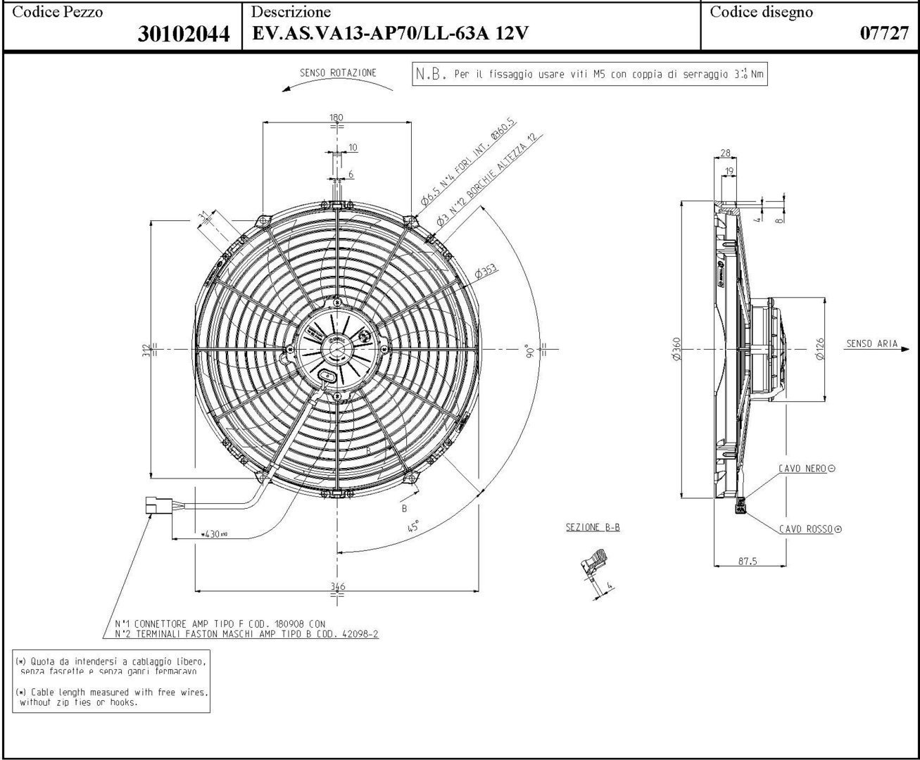 SPAL 1777 CFM 13in High Performance Fan - Pull / Curved (VA13-AP70/LL-63A) main image 1