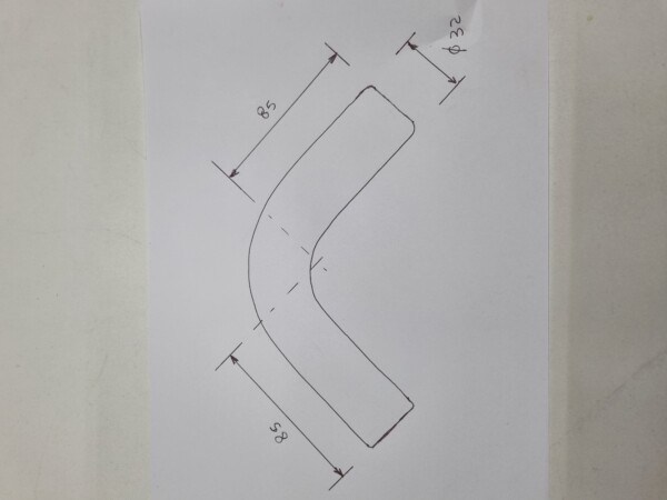 Alumnium elbow 90 degree 32 x 2,0 mm !!