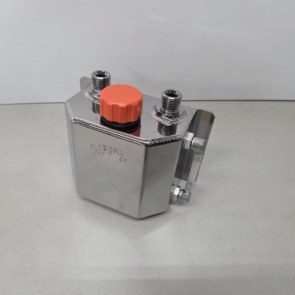 Universal aluminium verchroomd entlüftungs-tank 1,0 ltr / 1/2"