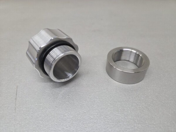 Vuldop aluminium Ø 43 mm  L= 35 mm +lasbus aluminium