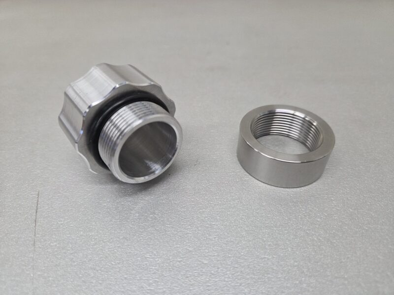 Vuldop aluminium Ø 43 mm  L= 35 mm +lasbus aluminium