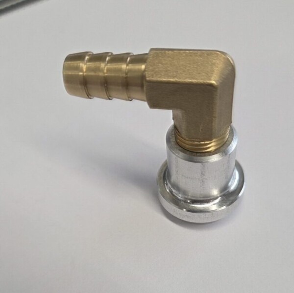Messing schläuch anschluß 90 grad 8 mm  + aluminium schweiß adaptor 1/4' NPT