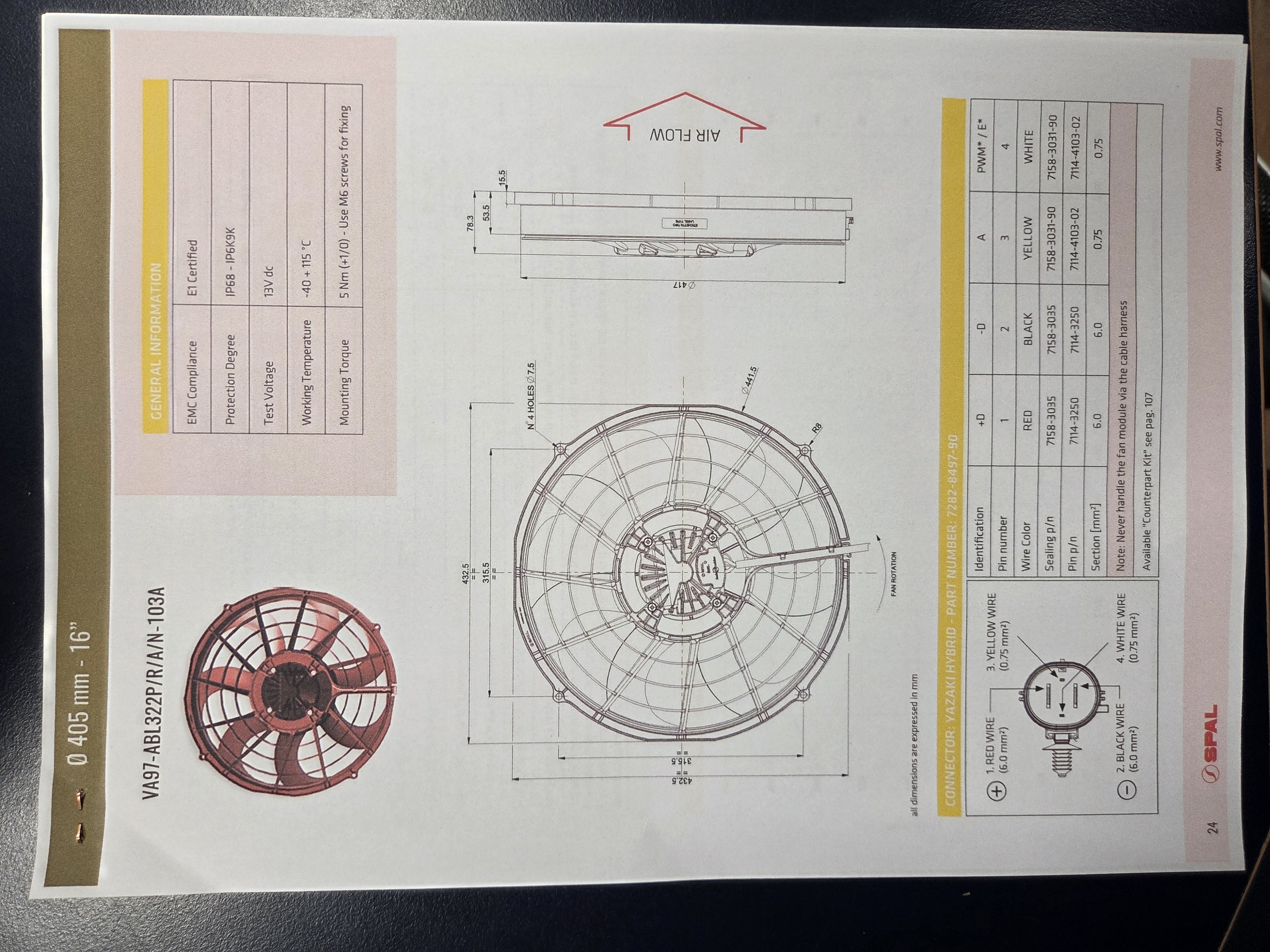 20260910-134440 Spal VA97 Rennsport bürstenlose Hochleistungslüfter / Saugend Ø 405 mm
